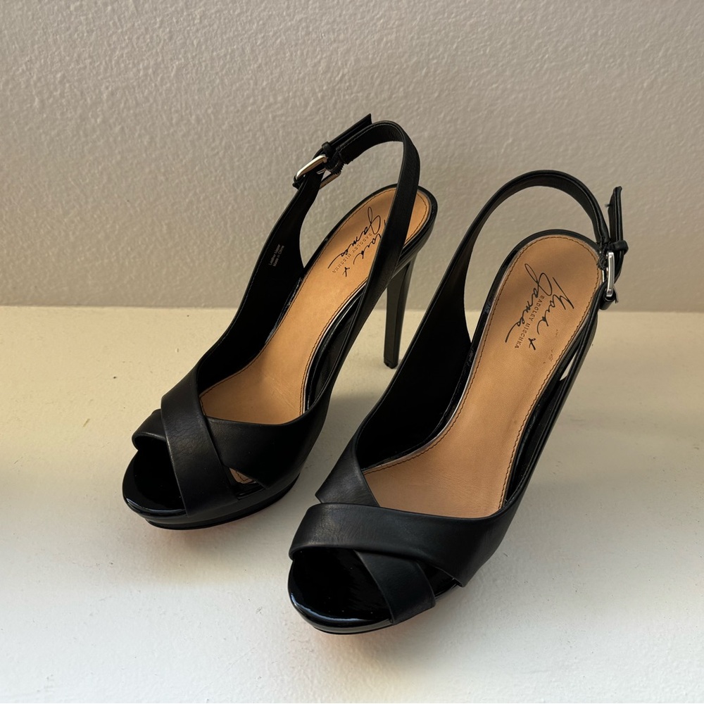 Mark & James BADGLEY MISCHKA MAYBEL Black Leather Designer Slingback Size 10